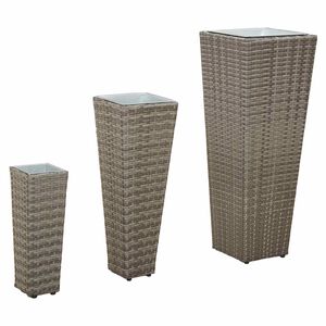 vidaXL Ensemble d'ext&eacute;rieur 3 pc 30 x 30 x 80 cm M&eacute;tал