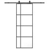vidaXL Porte coulissante kit de quincaillerie noir 76x205 cm verre ESG