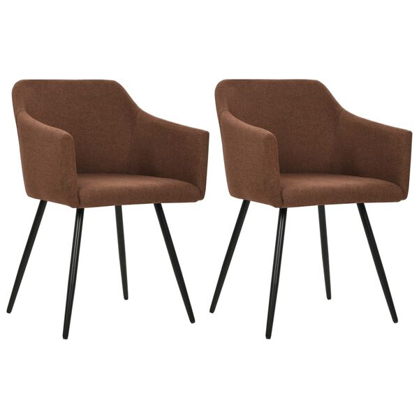 vidaXL Chaises à manger lot de 2 marron tissu