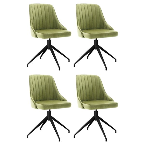 vidaXL Chaises &agrave; manger lot de 4 vert clair velours