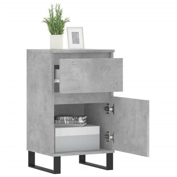 vidaXL Buffet gris b&eacute;ton 40x35x70 cm bois d'ing&eacute;nierie