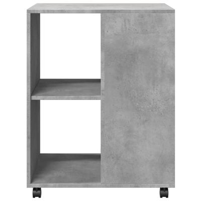 vidaXL Table d'appoint avec roues gris béton bois d'ingénierie