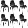 vidaXL Chaises &agrave; manger lot de 6 noir cuir v&eacute;ritable