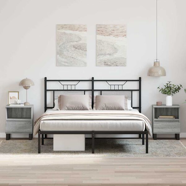 vidaXL Tables de chevet 2 pcs sonoma gris 40x35x50 cm bois ing&eacute;nierie