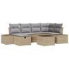 vidaXL Ensemble de canap&eacute; de jardin 7 pc Beige polyrotin