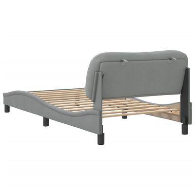 vidaXL Cadre de lit sans matelas gris clair 100x200 cm tissu