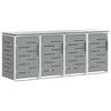 vidaXL Stockage de bac &agrave; d&eacute;chets for 4 Bins 240L Acier inoxydable Gris