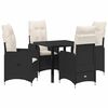 vidaXL Ensemble de salle &agrave; manger pour jardin 5 pc Noir polyrotin
