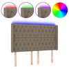 vidaXL T&ecirc;te de lit &agrave; LED Taupe 163x16x118/128 cm Tissu