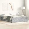 vidaXL Cadre de lit sans matelas gris b&eacute;ton 135x190 cm