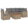 vidaXL Salon de jardin avec coussins 6pcs m&eacute;lange beige r&eacute;sine tress&eacute;e