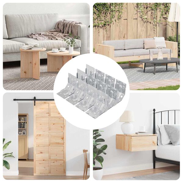 vidaXL Support 12 pcs Zinc&eacute; 106 x 55 x 1,5mm Acier