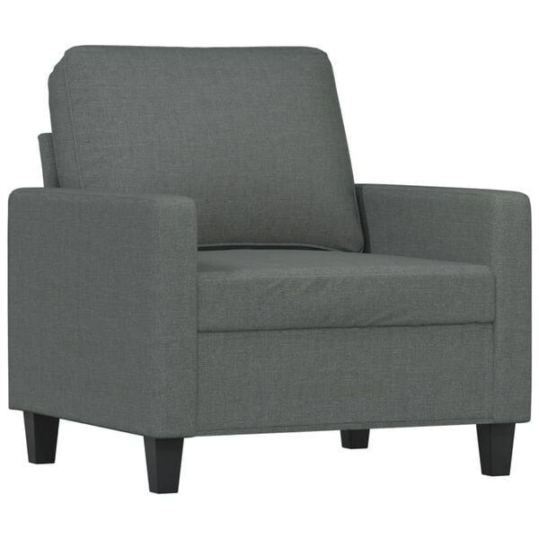 vidaXL Fauteuil Gris foncé 60 cm Tissu
