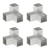 vidaXL Connecteurs de poteau 4 pcs Forme en Y M&eacute;tal galvanis&eacute; 91x91 mm