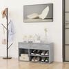 vidaXL Banc &agrave; chaussures Gris b&eacute;ton 80x30x45 cm Bois d'ing&eacute;nierie