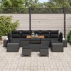 vidaXL Ensemble de canap&eacute; de jardin avec coussin 10 pcs Noir polyrotin