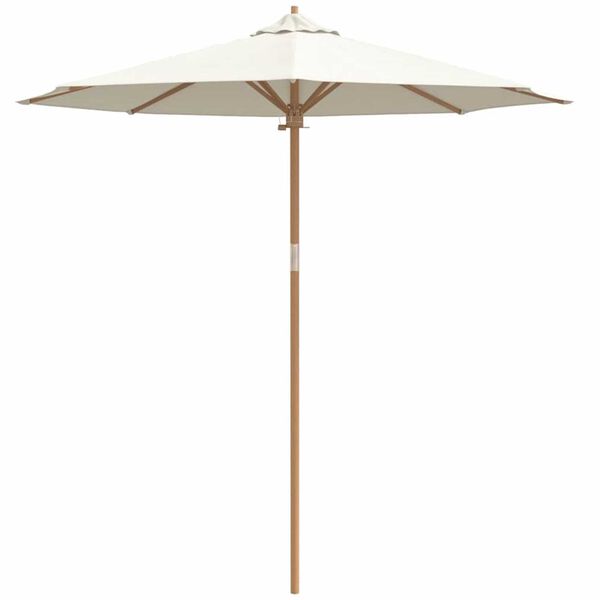 vidaXL Parasol de jardin Blanc crème Ø 270 x 260 cm Bambou