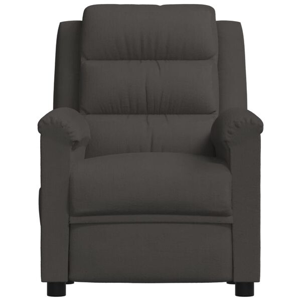 vidaXL Fauteuil de massage Gris fonc&eacute; velours