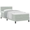 vidaXL Lit &agrave; ressorts avec matelas Gris clair 90 x 200 cm Velours