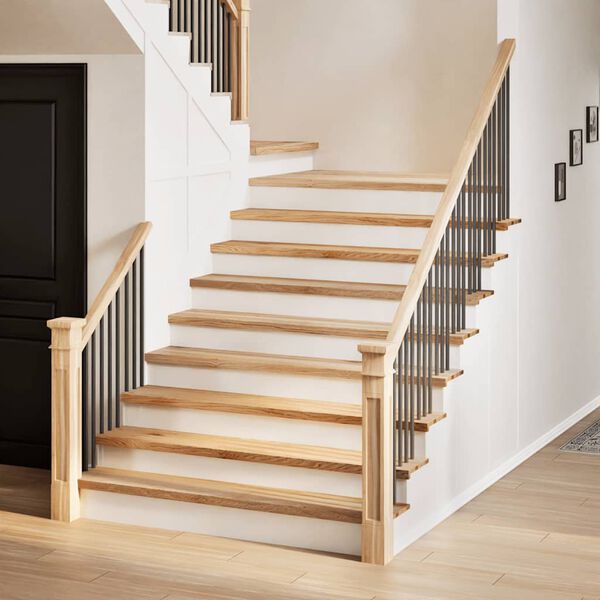 vidaXL Marches d'escalier 16 pcs non trait&eacute; bois de ch&ecirc;ne massif
