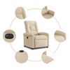 vidaXL Fauteuil inclinable &eacute;lectrique Cr&egrave;me Tissu