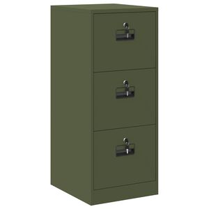 vidaXL Cabinet de Dossier avec tiroir Vert olive 44 x 50 x 106.5 cm