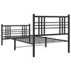 vidaXL Cadre de lit m&eacute;tal sans matelas avec pied de lit noir 90x190 cm