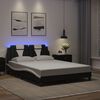 vidaXL Cadre de lit Viana avec LED sans matelas noir et blanc 120x200 cm