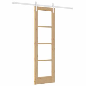 vidaXL Porte coulissante 61 x 198,5 cm Bois de pin massif et verre