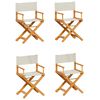 vidaXL Chaises de jardin pliables lot de 4 blanc cr&egrave;me tissu