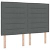 vidaXL T&ecirc;te de lit Gris fonc&eacute; tissu