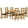 vidaXL Ensemble de salle &agrave; manger 7 pc Noir Bois de ch&ecirc;ne massif