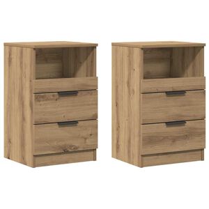 vidaXL Tables de chevet 2 pcs ch&ecirc;ne artisanal bois d'ing&eacute;nierie