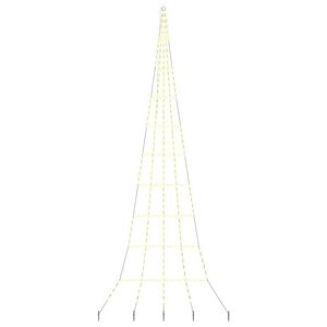 vidaXL Arbre de Noël LED avec piquets au sol Blanc chaud 500 cm Métal
