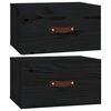 vidaXL Tables de chevet murales 2 pcs Noir 40x29,5x22 cm