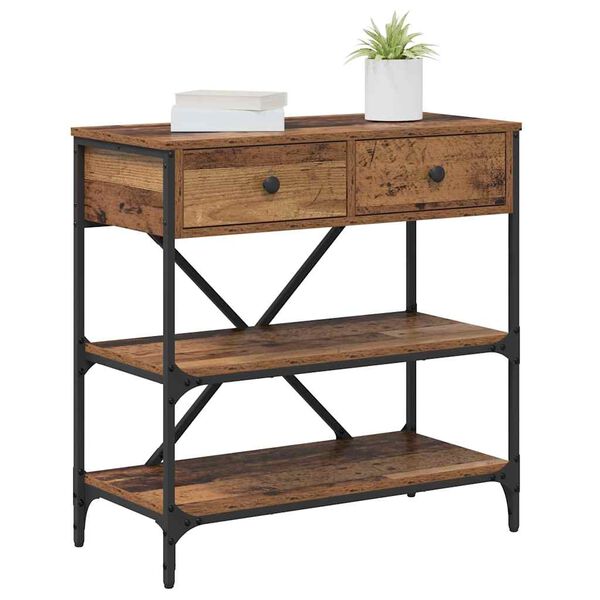 vidaXL Table console avec tiroir Marron 100 x 34,5 x 75 cm bois