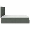 VidaXL Cadre de lit ottoman avec matelas gris fonc&eacute; 200x200cm tissu