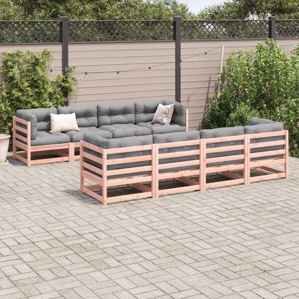 vidaXL Salon de jardin 9 pcs avec coussins sapin de douglas solide