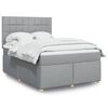 vidaXL Sommier &agrave; lattes de lit avec matelas Gris clair 160x200cm Tissu