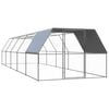 vidaXL Poulailler d'ext&eacute;rieur 3x10x2 m Acier galvanis&eacute;