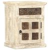 vidaXL Table de chevet Blanc 40 x 30 x 50 cm Bois de manguier massif