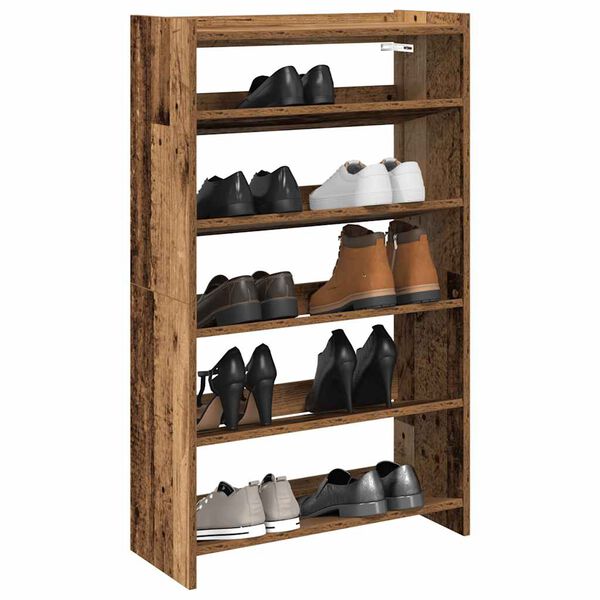 vidaXL &Eacute;tag&egrave;re &agrave; chaussures vieux bois 60x25x100 cm bois d'ing&eacute;nierie