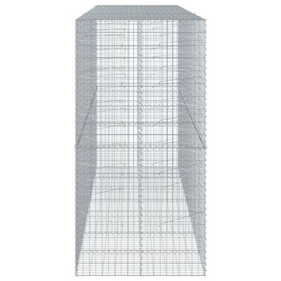 vidaXL Panier gabion avec couvercle 350x100x200 cm fer galvanisé