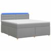 vidaXL Lit boxspring avec matelas Gris clair 160 x 200 cm Tissu