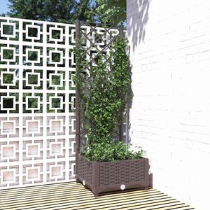 vidaXL Jardini&egrave;re avec treillis Marron 40x40x121,5 cm PP