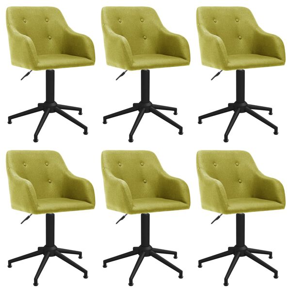 vidaXL Chaises pivotantes &agrave; manger lot de 6 vert tissu