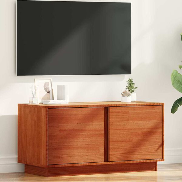 vidaXL Meuble TV Brun cire 80 x 35 x 40,5 cm Pin massif