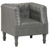 vidaXL Chaise cabriolet gris cuir v&eacute;ritable