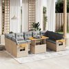 vidaXL Salon de jardin 11 pcs avec coussins beige r&eacute;sine tress&eacute;e