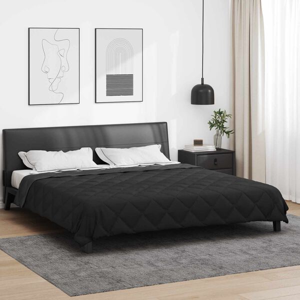 vidaXL Duvet complet toute l'ann&eacute;e Noir et anthracite 240 x 200 cm